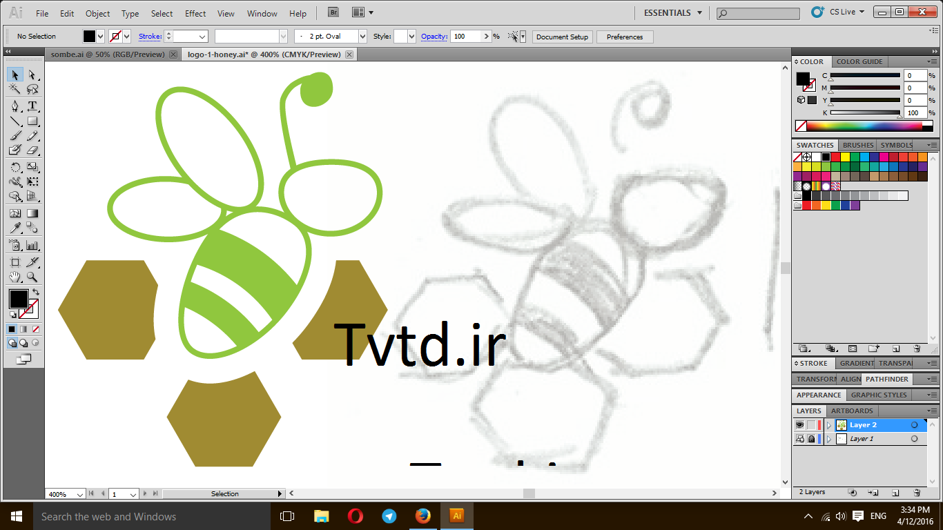 طراحی لوگو دستی به وکتور